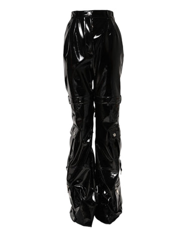 Dolce & Gabbana Black High Waist Cargo Bootcut Pants