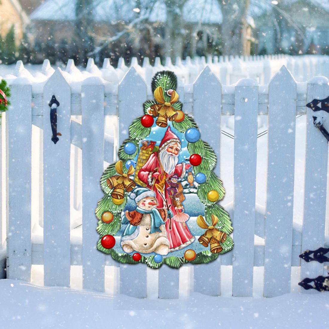 Christmas Arrival Christmas Door Decor by G. DeBrekht - Christmas Santa Snowman Decor - 8114020H-3
