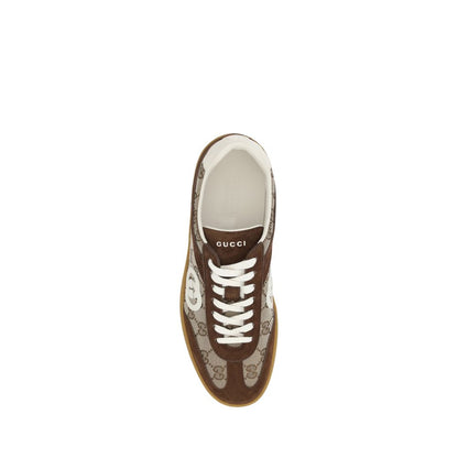 Gucci Brown Fabric Low Top Sneakers