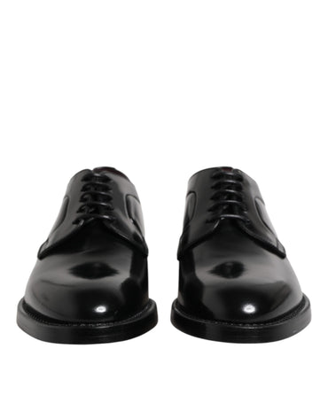Dolce & Gabbana Black Calf Leather Lace Up Dress Derby Shoes