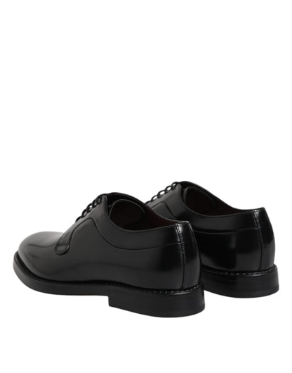 Dolce & Gabbana Black Calf Leather Lace Up Dress Derby Shoes