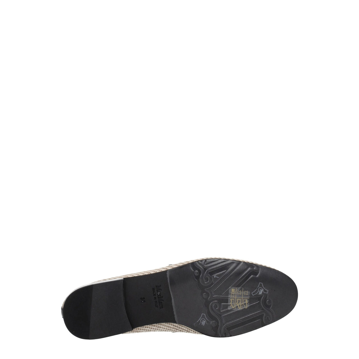Max Mara Beige Fabric Slip-On Loafers