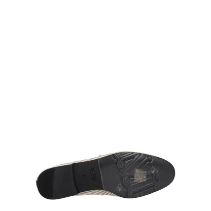 Max Mara Beige Fabric Slip-On Loafers