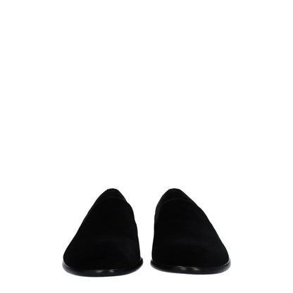 Dolce & Gabbana Black Velvet Slip-On Loafers