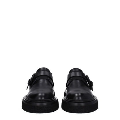 Max Mara Black Leather Oxfords And Derbies