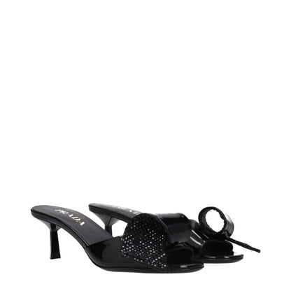 Prada Black Leather Sandals