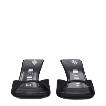The Attico Black Satin Stiletto Heel Sandals