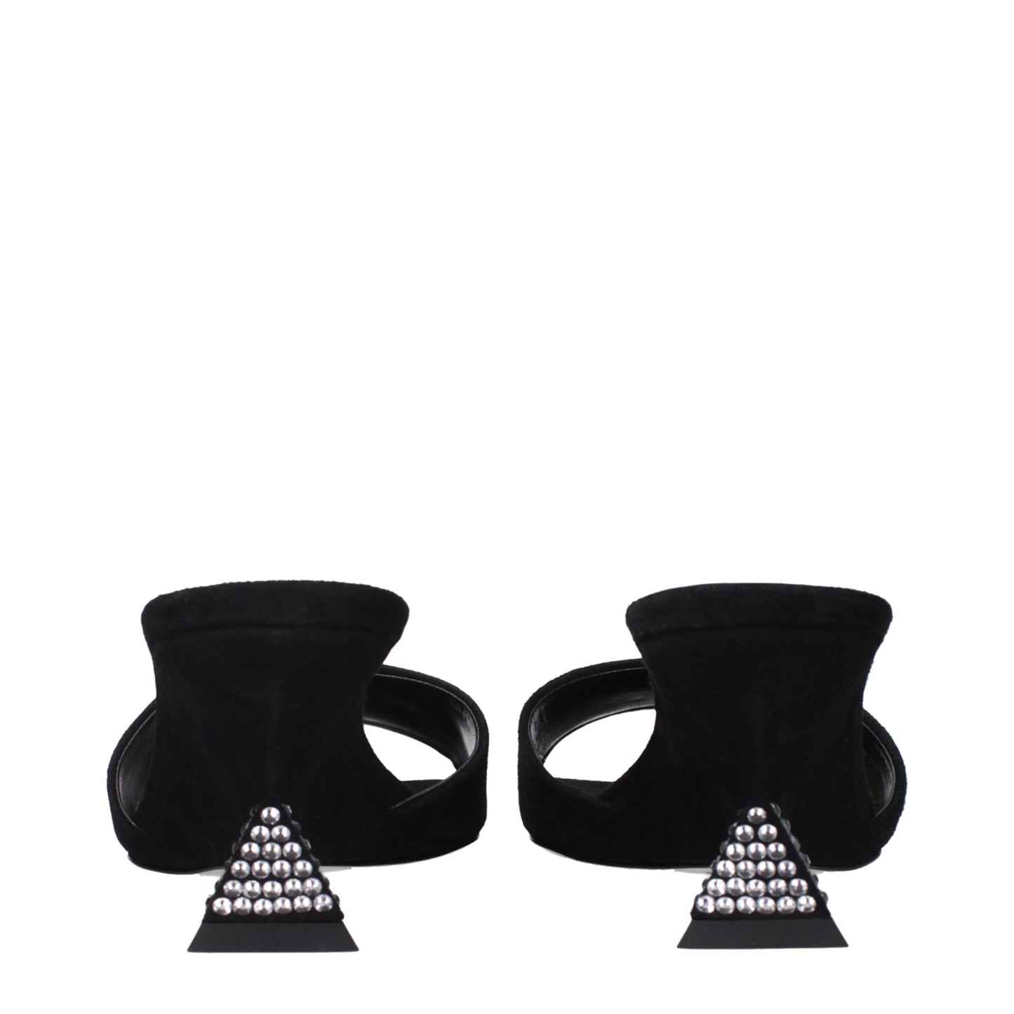 The Attico Black Leather Platform Sandals
