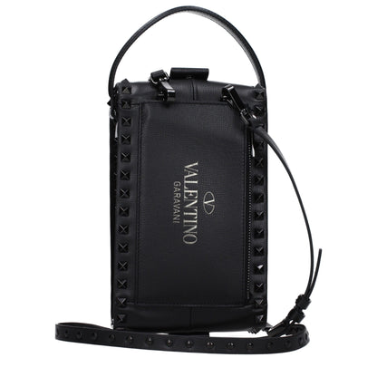 Valentino Garavani Black Leather Clutch Bag
