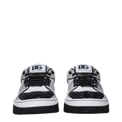 Dolce & Gabbana White Leather Low Top Sneakers