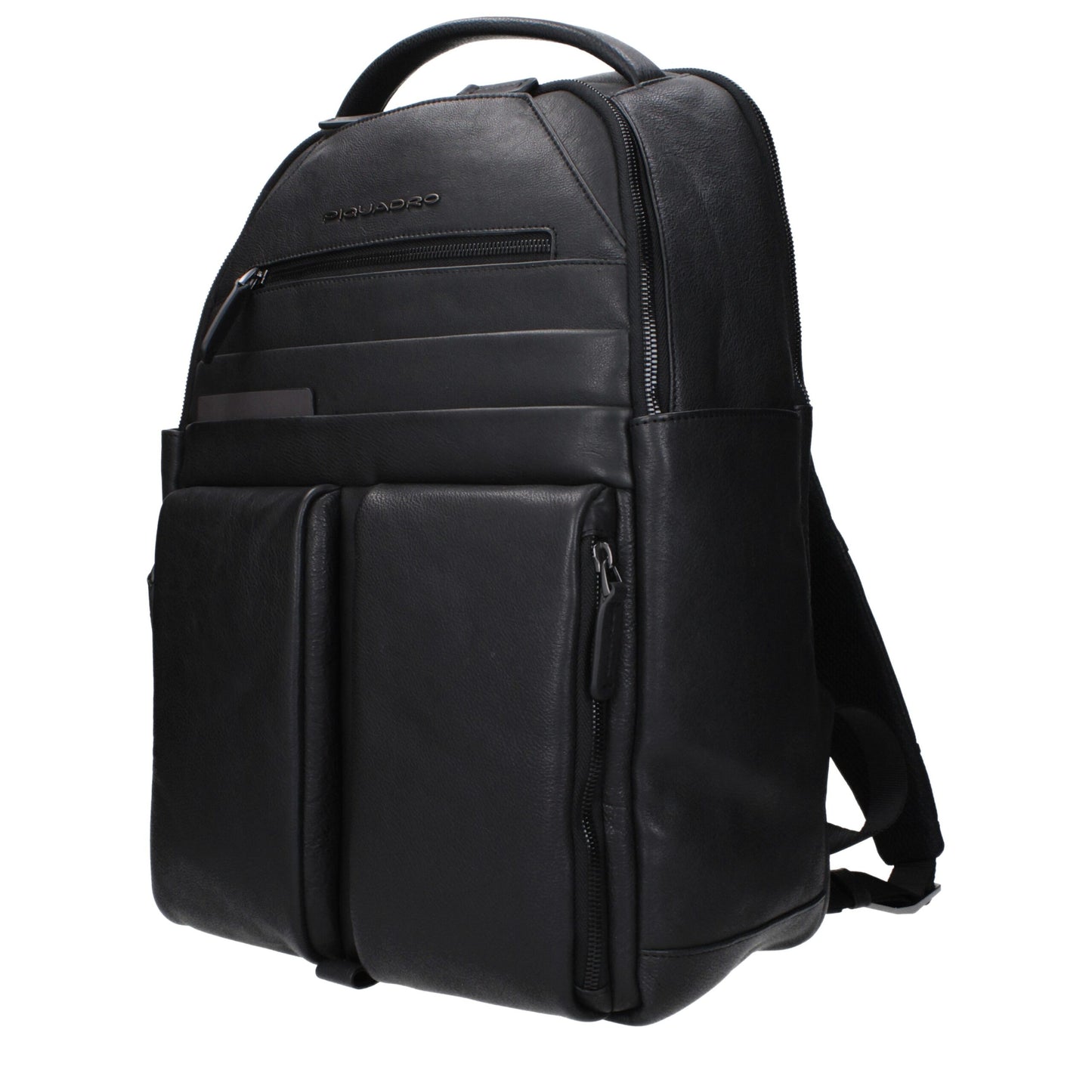 Piquadro Black Leather Backpack