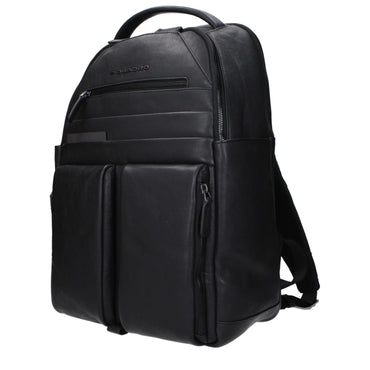 Piquadro Black Leather Backpack