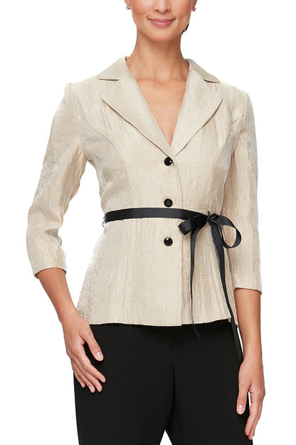 Alex Evenings Button Front Blouse with Tie Belt - Wholesale-0