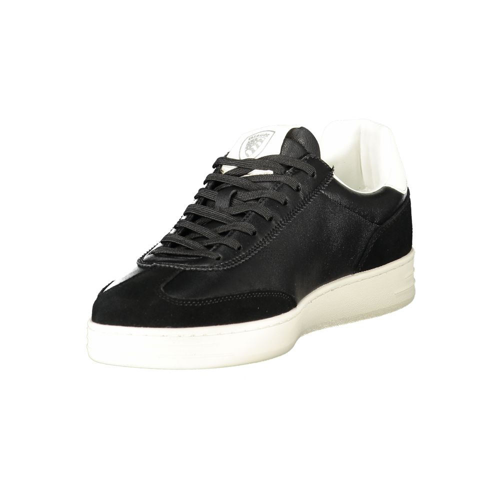 Blauer Black Leather Men Sneaker