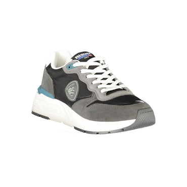 Blauer Black Leather Men Sneaker