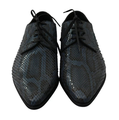 Dolce & Gabbana Blue Python Leather Snakeskin Shoes