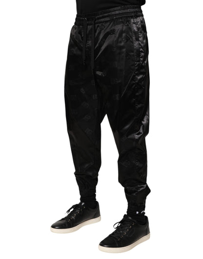Dolce & Gabbana Black Logo DG Print Men Jogger Sweatpants Pants