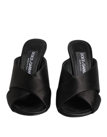 Dolce & Gabbana Black Keira Baroque High Heel Sandals Shoes