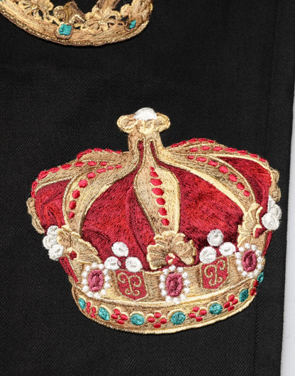 Dolce & Gabbana Black Baroque Royal Men Dress Trouser Pants