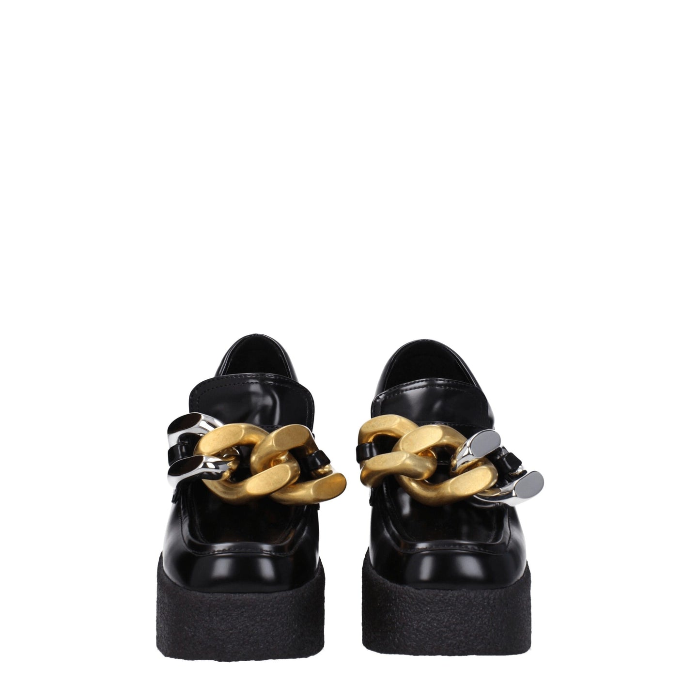 Stella McCartney Black Leather Platform Loafers