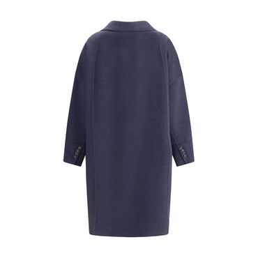 Brunello Cucinelli Blue Cashmere Coat