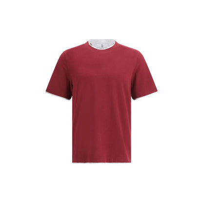 Brunello Cucinelli Bordeaux Cotton T-Shirt