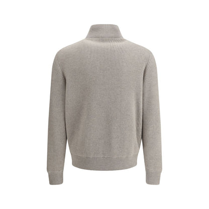 Brunello Cucinelli Gray Leather Jacket