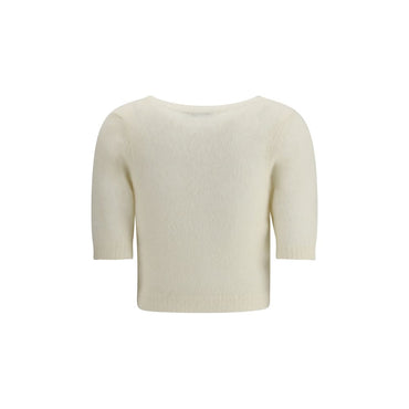 Alessandra Rich White Mohair Sweatshirt