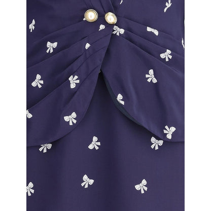 Alessandra Rich Blue Silk Casual Dress