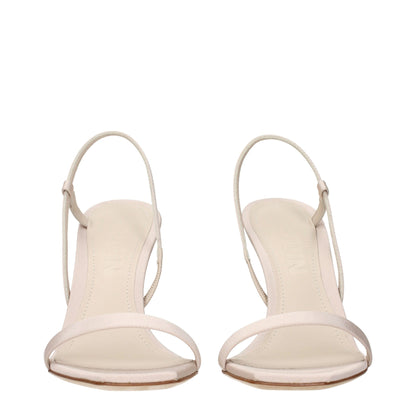 3Juin Beige Fabric Stiletto Heels Sandals