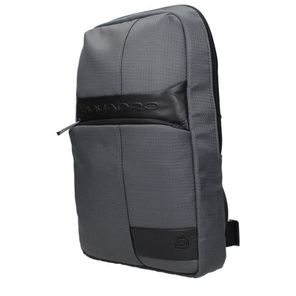 Piquadro Gray Fabric Crossbody Bag