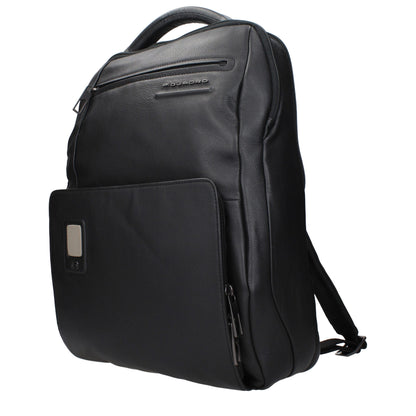Piquadro Black Leather Backpack