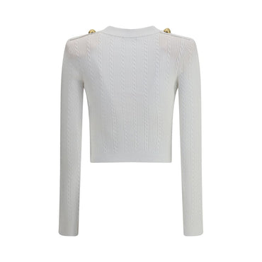 Balmain Ribbed and braided Cardigan