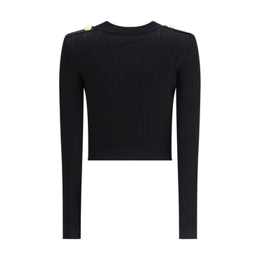 Balmain Ribbed and braided Cardigan
