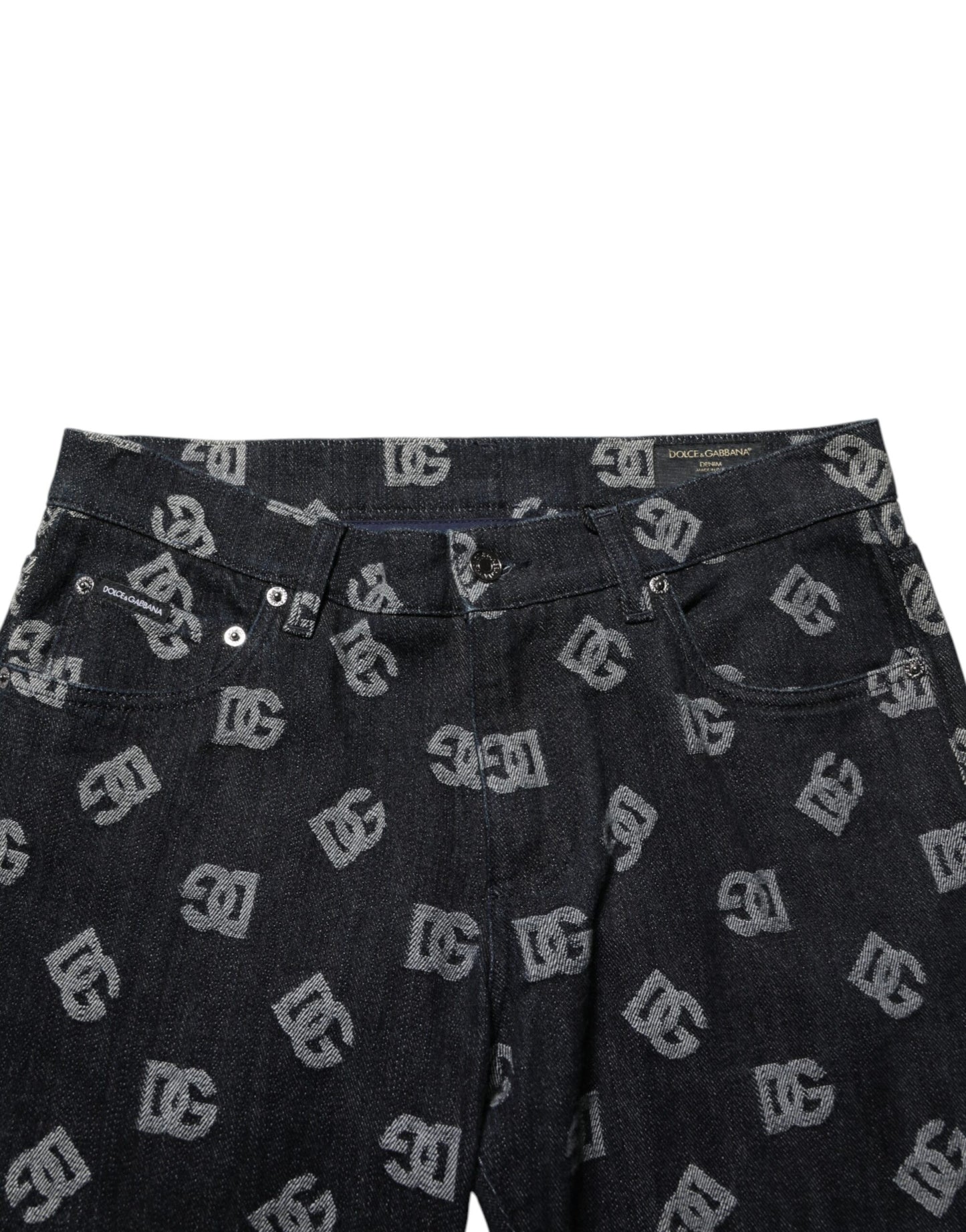 Dolce & Gabbana Black DG Monogram Cotton Skinny Denim Jeans