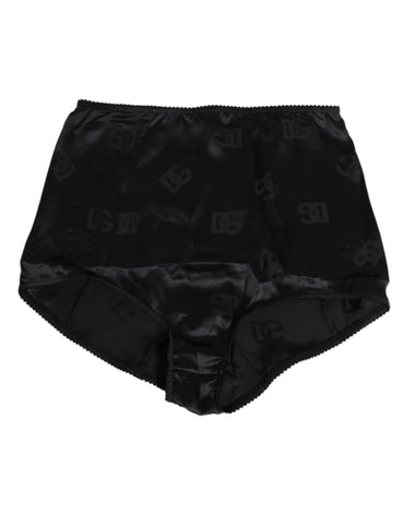 Dolce & Gabbana Black Silk Stretch High Waist Girdle Underwear