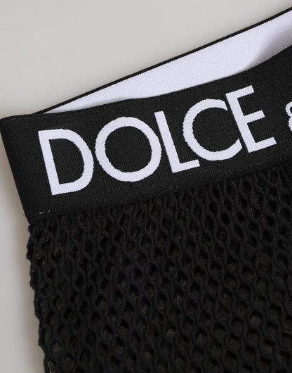 Dolce & Gabbana Black Cotton Logo Shorts Midi Trouser Underwear