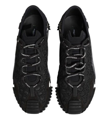 Dolce & Gabbana Black Logo Lace Low Top NS1 Sneaker Shoes