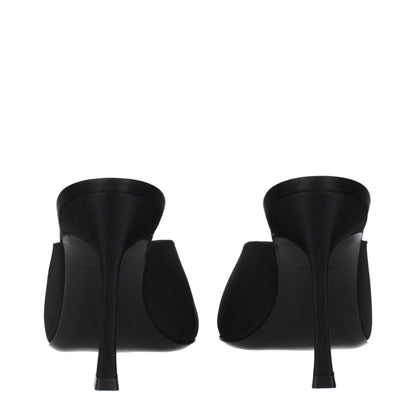 Amina Muaddi Black Satin Pumps