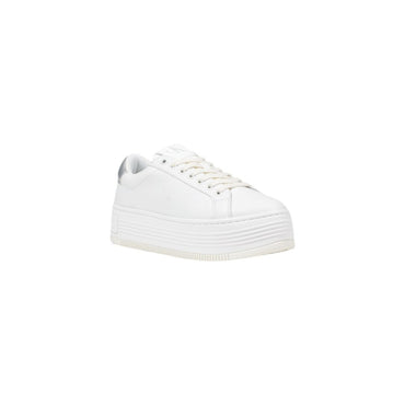 Calvin Klein Jeans Silver Leather Platform Sneakers