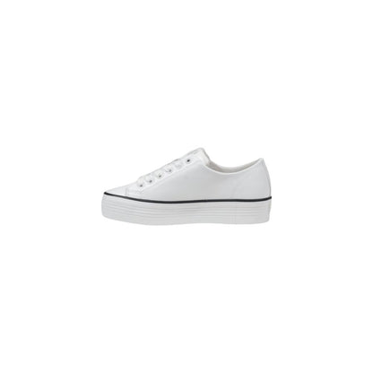 Calvin Klein Jeans Black And White Leather Platform Sneakers
