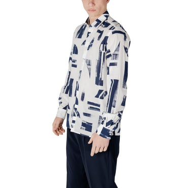 Antony Morato Blue Viscose Pattern Shirt
