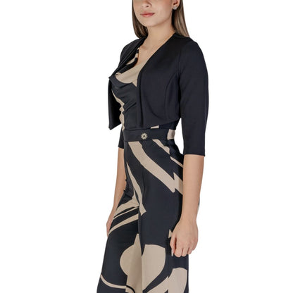 Rinascimento Black Polyester Sleveless Jacket