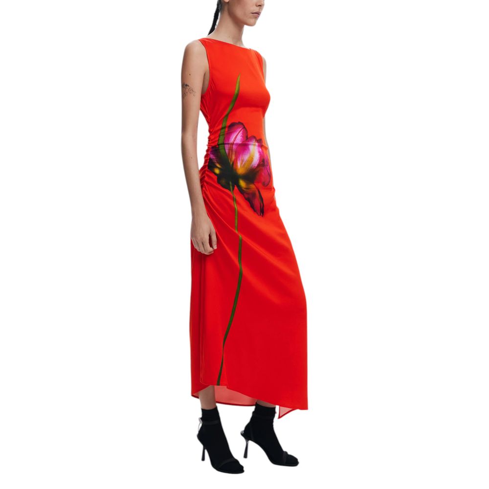 Desigual Red Viscose Long Dress