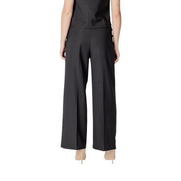 ICHI Black Polyester Casual Pants