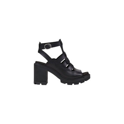 Timberland Black Leather Platform Sandals