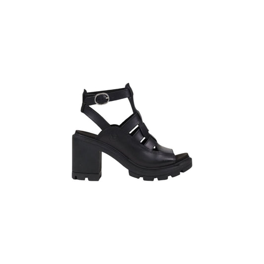 Timberland Black Leather Platform Sandals