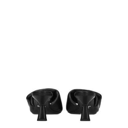 Prada Black Leather Platform Sandals