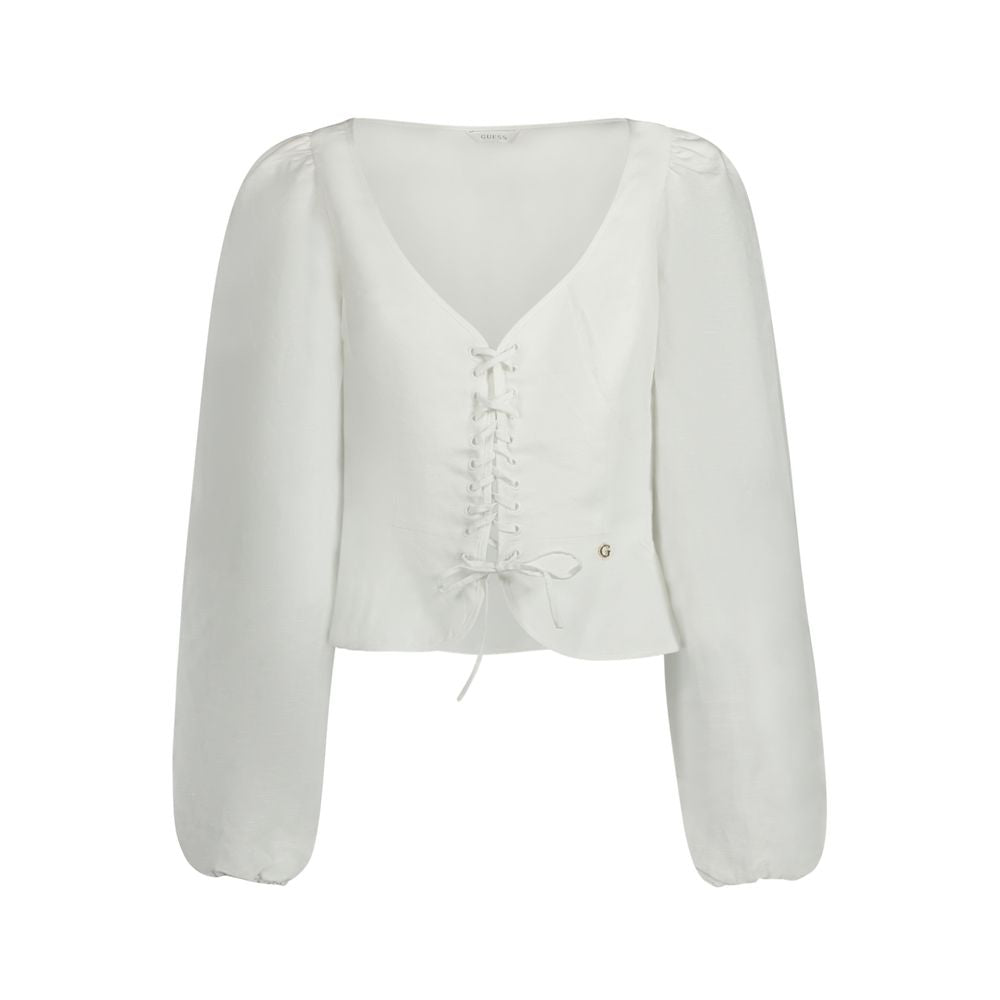 Guess Jeans Bianco Lyocell Women Shirt