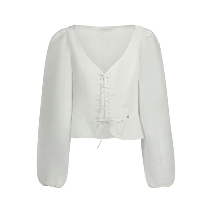 Guess Jeans Bianco Lyocell Women Shirt